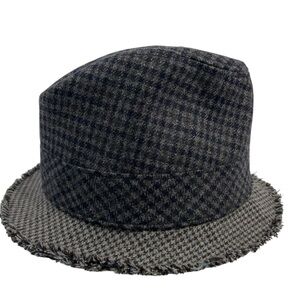 JCrew NWT wool check tweed fedora s/m gray